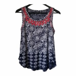 Lucky Brand Women's Sleeveless Embroidered blouse